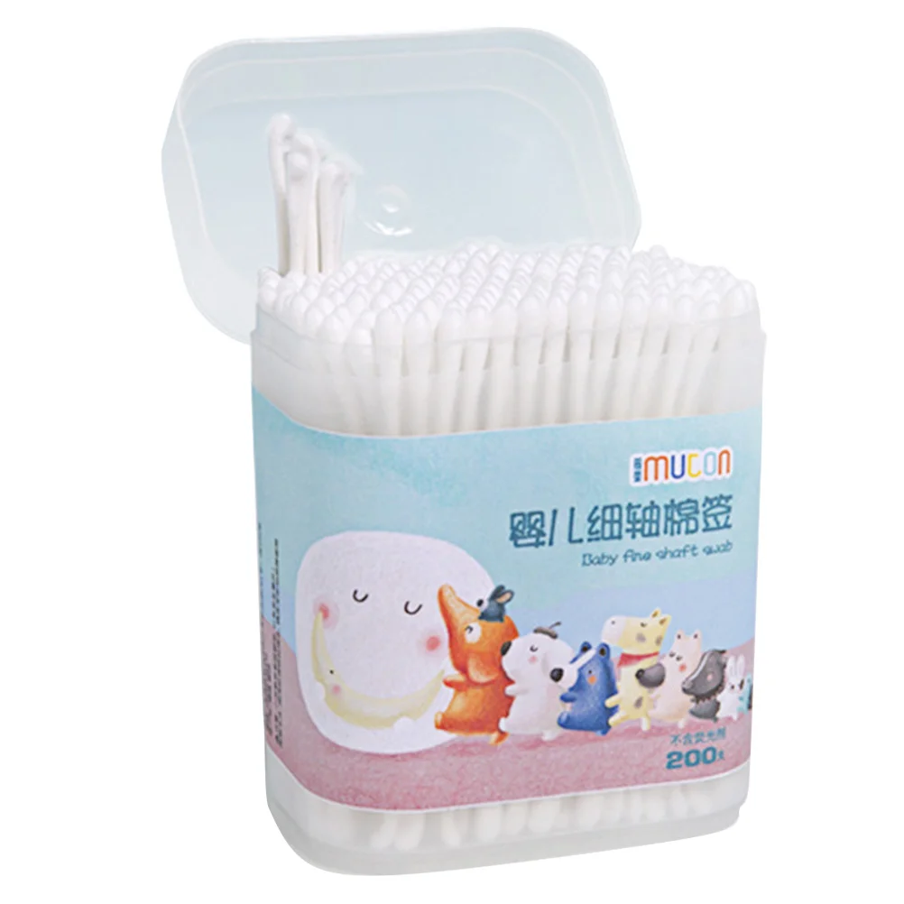 

Cotton Swabs Buds Sticks Baby Ear Kids Tips Q Cleaning Nose Paper Round Infant Bud Tipped Double Tip Cleaner Toddler Applicators