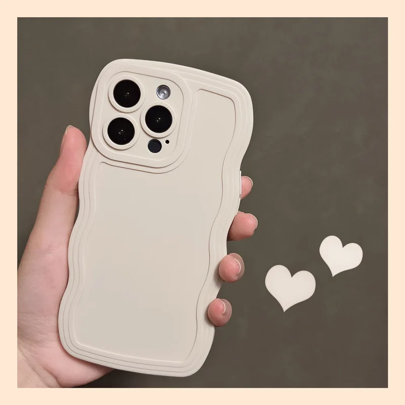 

Cute Candy Curly Wavy Phone Case For IPhone 14 13 12 11 Pro Max XS X XR 7 8 Plus SE 2022 Soft Silicone Bumper Protective Cover