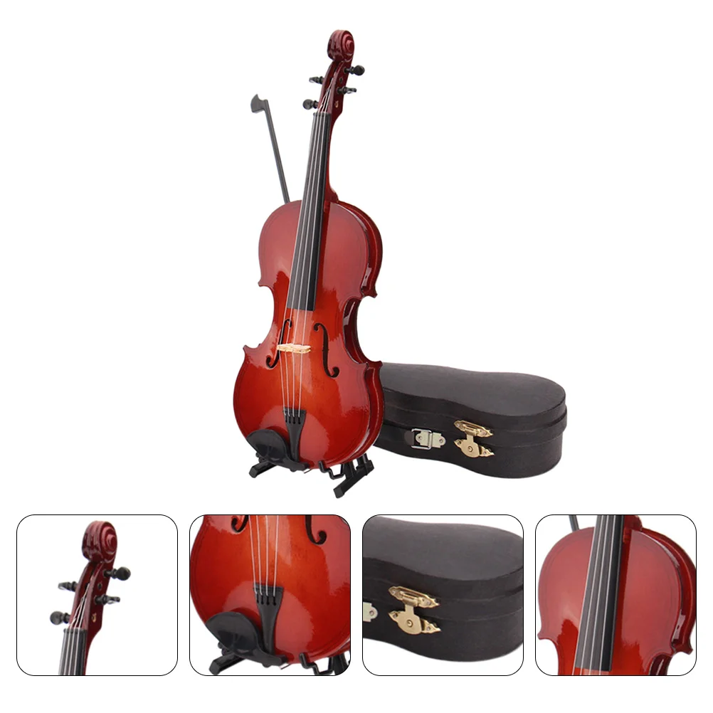 

Mini Violin Crafts Wood Kids Desktop Model The Gift Photography Props Birthday Present Decoration