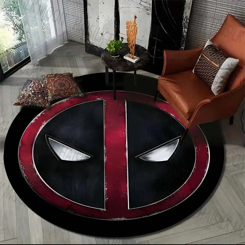 Круглый мультяшный ковер Deadpool Marvel HD для детей коврики гостиной пикника