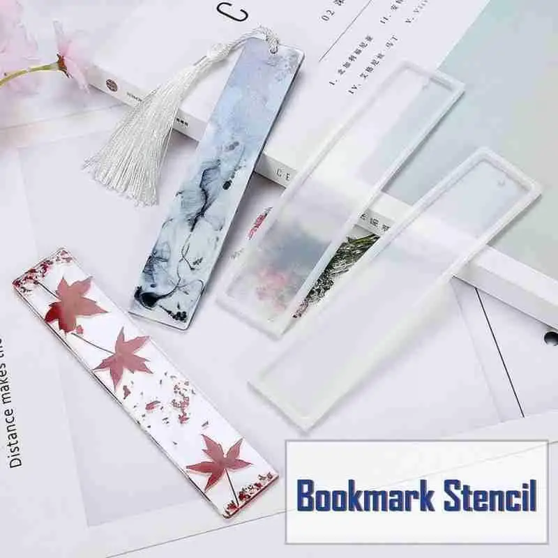 

1Pc High Quality Rectangle Silicone Bookmark Mold Bookmark Epoxy Molds Silicone Craft DIY Transparent Mould Resin Jewelry H3W3