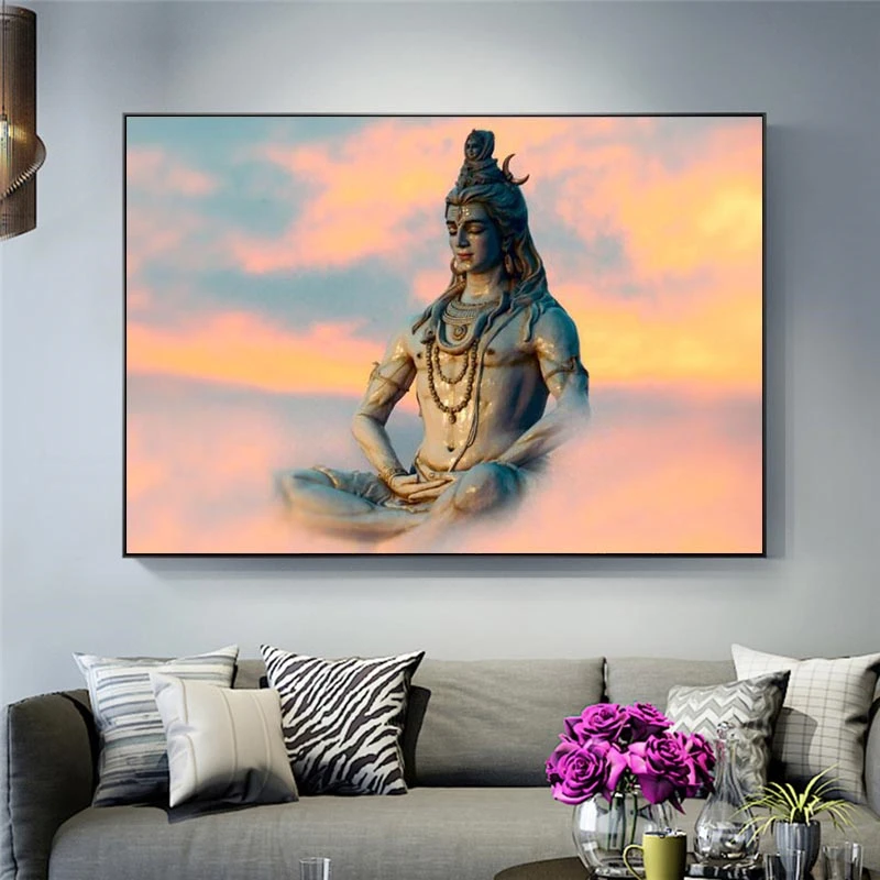 

Lord Shiva Wall Art Canvas Paintings Hindu Gods Home Decorative Canvas Art Prints Hinduism Art Pictures For Living Room