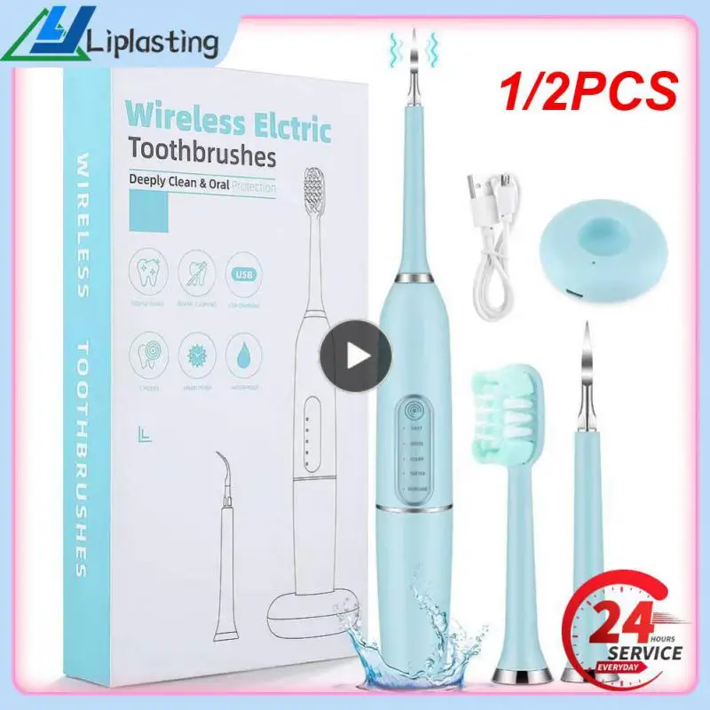 

1/2PCS Electric Sonic Calculus Scaler Oral Teeth Tartar Remover Plaque Stains Cleaner Removal Teeth Whitening Portable