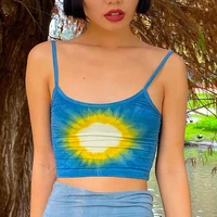 fashion y2k tie dye printed camisole gothic sexy low cut crop top summer for women 2000s aesthetic tanks cropped tshirt e girl