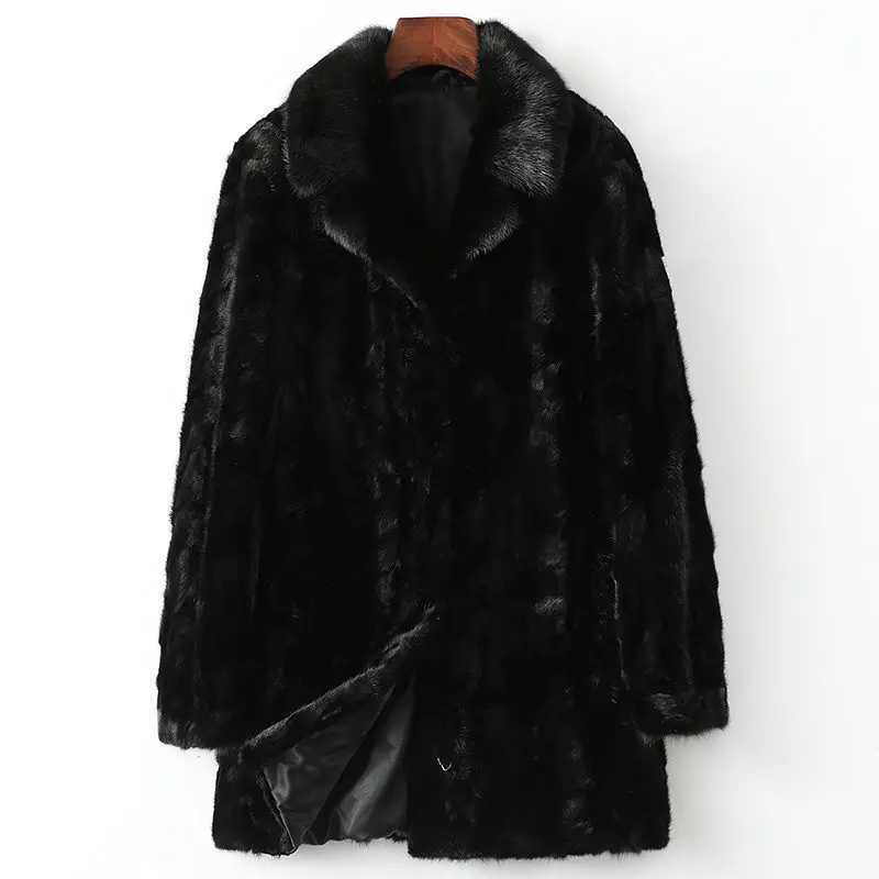 2022 Mink Fur Coat Female Winter New Fashion Leisure Long Mink Coat Female Spell Mink