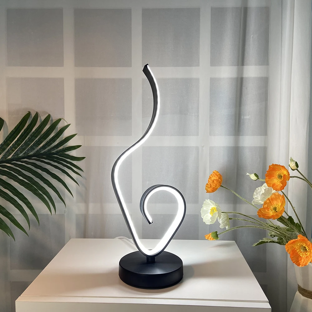 

Modern LED Spiral Table Lamp Desk Bedside Curved Light Energy Saving for Living Room Bedroom Decoration Accessories