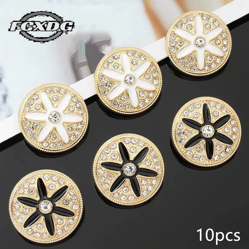 

Golden Rhinestone Buttons 20mm Snap Sewing Buttons for Clothing Coat Shirt Windbreaker Sewing Accessories Button Up Shirt Women