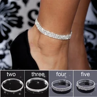 creative diamond elastic crystal anklets for women bohemia foot accessories summer beach ankle on the leg