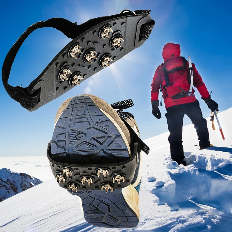 

1 Pair Professional Climbing Ice Crampon 7 Studs Anti-Skid Ice Snow Camping Walking Shoes Spike Grip Winter Ice Claw Accessories