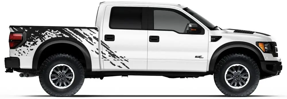 

Factory Crafts Splash Side Graphics Kit 3M Vinyl Decal Wrap Compatible with Ford Raptor 2010-2014 - Matte Black