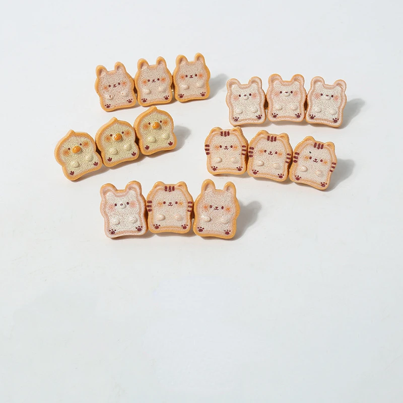 Кремовый Медведь Кролик хлеб заколка для волос Мультяшные животные челки