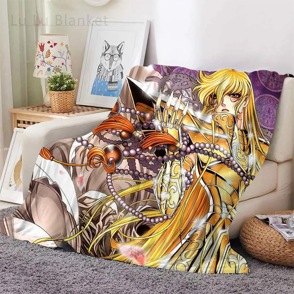 

Anime The Knights of The Zodiac Blanket 3D Printing Flannel Blanket Travel Blankets Hiking Picnic Blanket Sherpa Quilt
