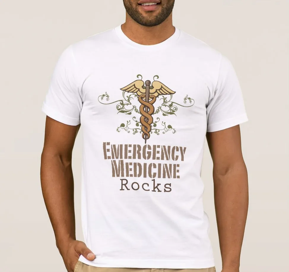 Модная аварийная футболка Caduceus с изображением медицинских камней. Летняя