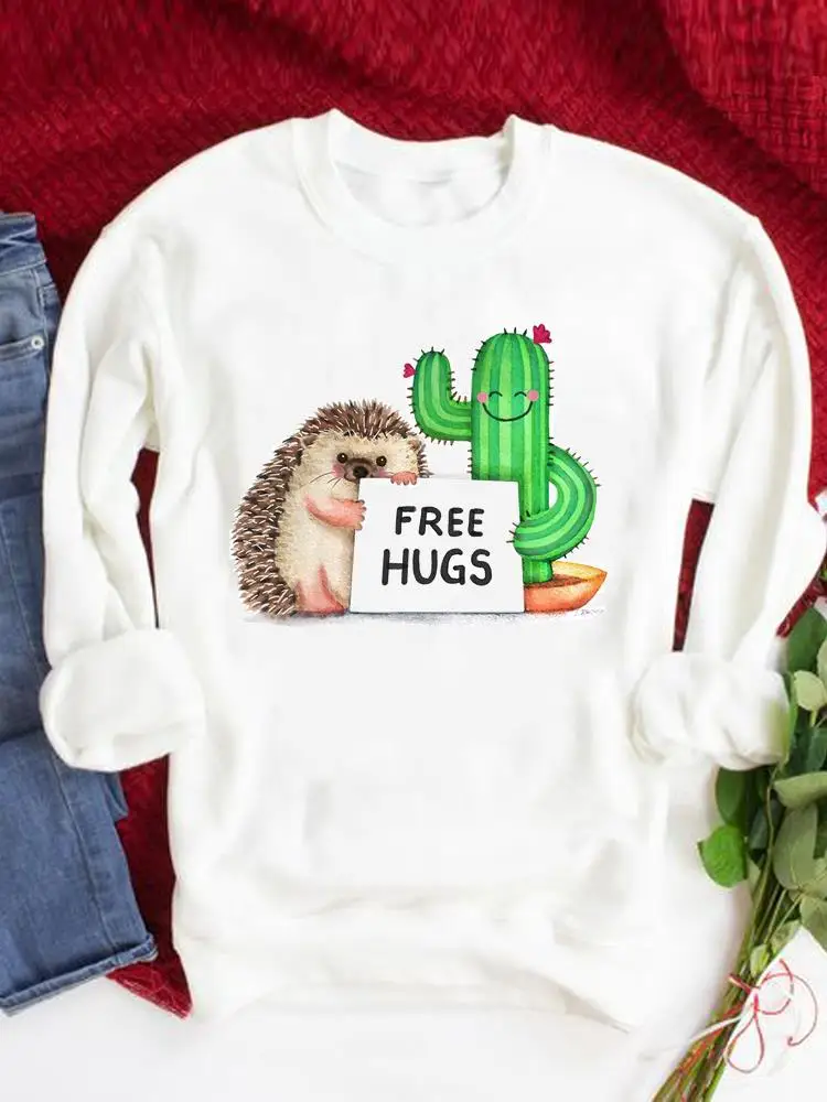 

Graphic Sweatshirts Cactus Funny Plant Autumn Spring O-neck Fashion Casual Women Clothing Fashion Print Pullovers