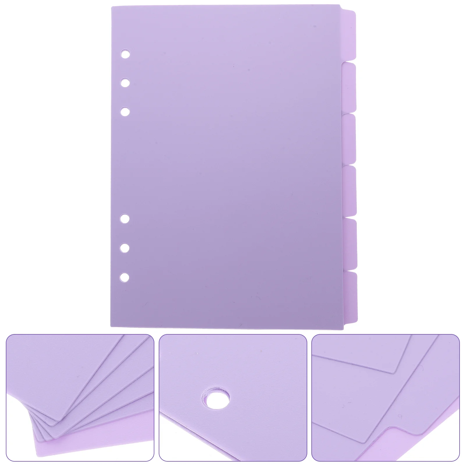 

6 Pcs Plastic Binder Dividers Tag Paper Protectors Index Pp Ring Tabs Page A5 Organizer Folder