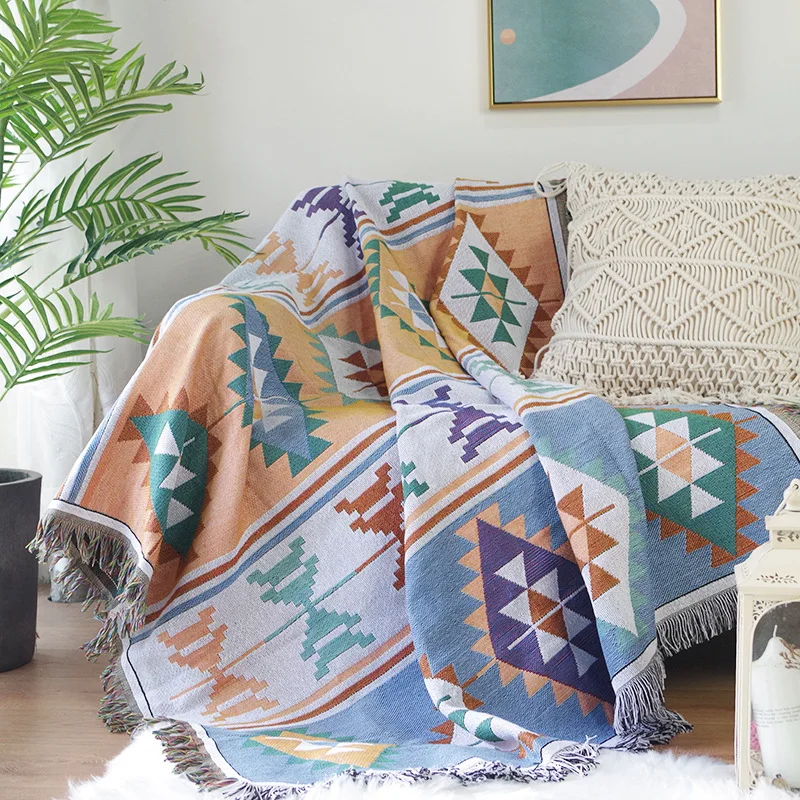 

Soft Tassel Knitted Blankets Plaid Bohemian Tapestry Nap Blanket Vintage Autumn Summer Decor Blanket Sofa Cover Deken Cobertor