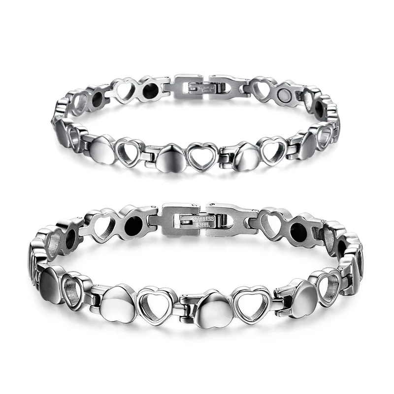 

Новый изысканный женский Стальной титановый браслет модные магнитные браслеты ювелирные изделия для здоровья подарок для девушки браслет ...