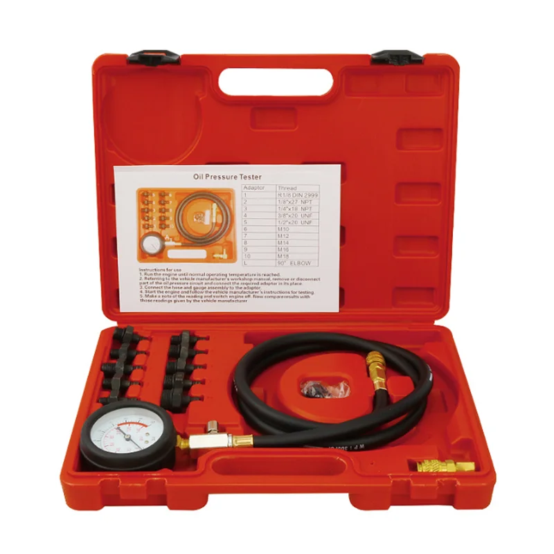 

12 piece Engine Oil Pressure Test Kit Tester Car Garage Tool Low Oil Warning Devices SK1267