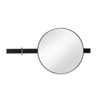 Factory direct price movable bathroom mirror Customized stainless steel adjustment frame wall mirror Brushed black round