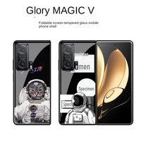 luxury painted phone case for glory magic v folding 5g version phone case magicv glass case astronaut picture phone case
