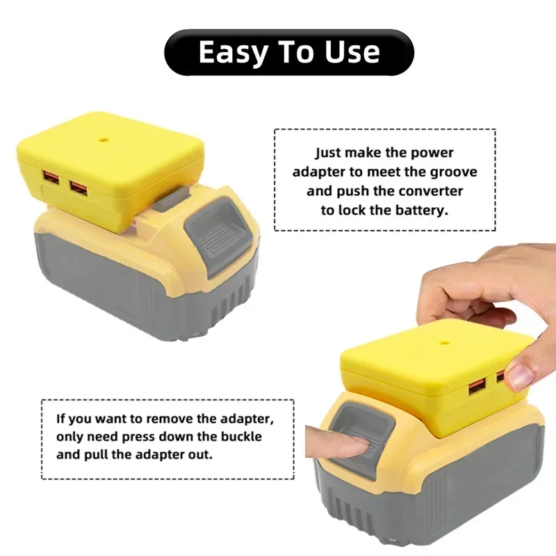 Разъем-адаптер Dual USB Power Bank Зарядное устройство для мобильного телефона DeWalt Milwaukee