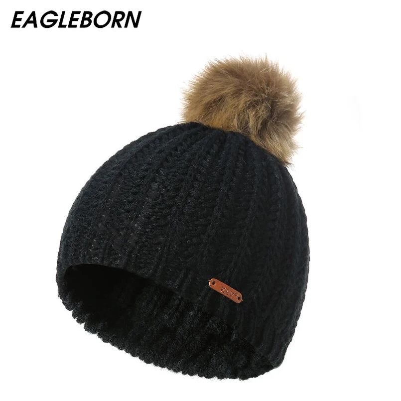 

Зимняя Брендовая женская мужская Кепка с помпонами, зимняя женская шапка, мужская шапка унисекс, Вязаная Шапка-бини, шапка для женщин и мужч...