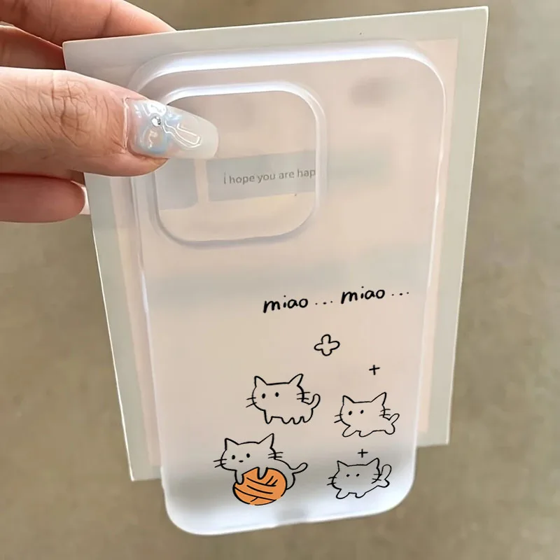 Фото Чехол для телефона с милым черным котом для iPhone 17 16 Pro Max Air XS X XR 15 14 13 12 11 7 8 Plus SE2, полупрозрачный мягкий чехол Funda №1