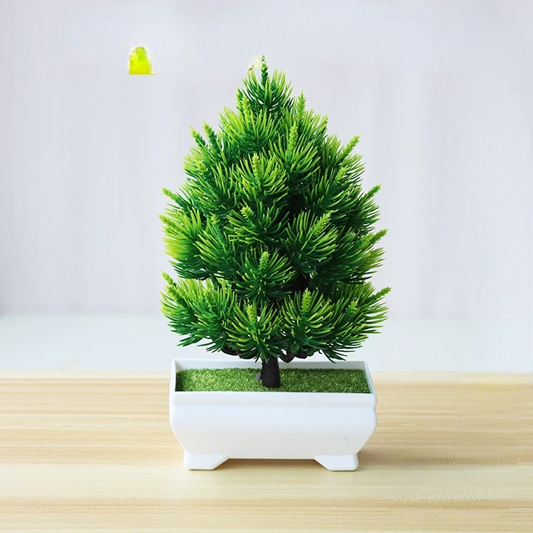 

1pc Artificial Plants Green Bonsai Small Tree Pot Plants Fake Flower Potted Ornaments for Home Decoration Craft Plant Decorative