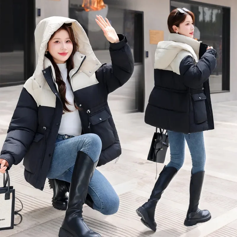 Женское пальто с хлопковой подкладкой новинка зимы 2024 толстые длинные пуховые