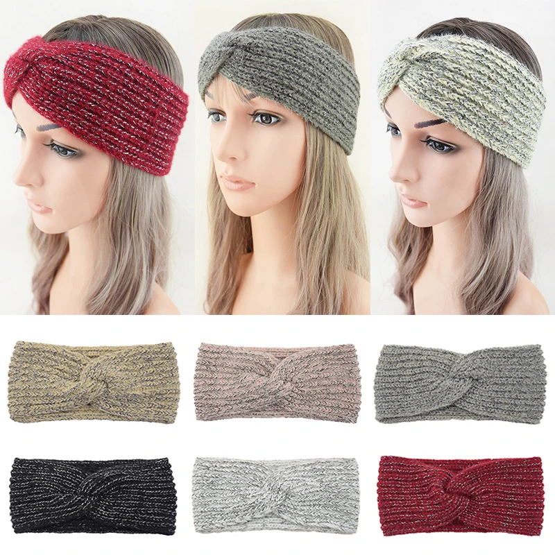 

Аксессуары для волос ручной работы, плюшевая быстрая оболочка головы, перекрестная эластичная повязка для волос, шерстяная вязаная защита ...