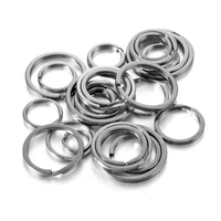 1020pcslot stainless steel key chain ring steel round flat line split ring loop connectors diy car keychain jewellery findings