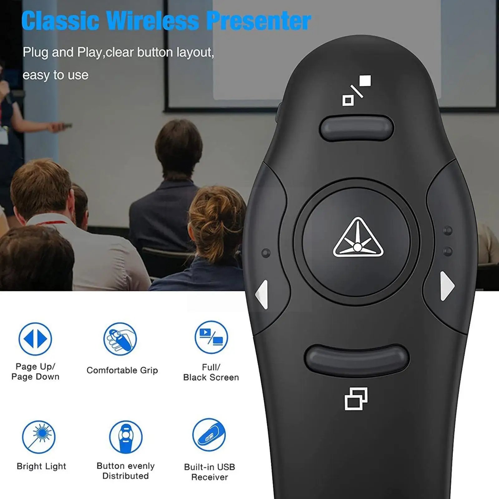 

2.4ghz Wireless Usb Powerpoint Presentation Page Ppt Flip Pen Pointer Clicker Presenter Red Light Rf Remote Control For Tea X7l1