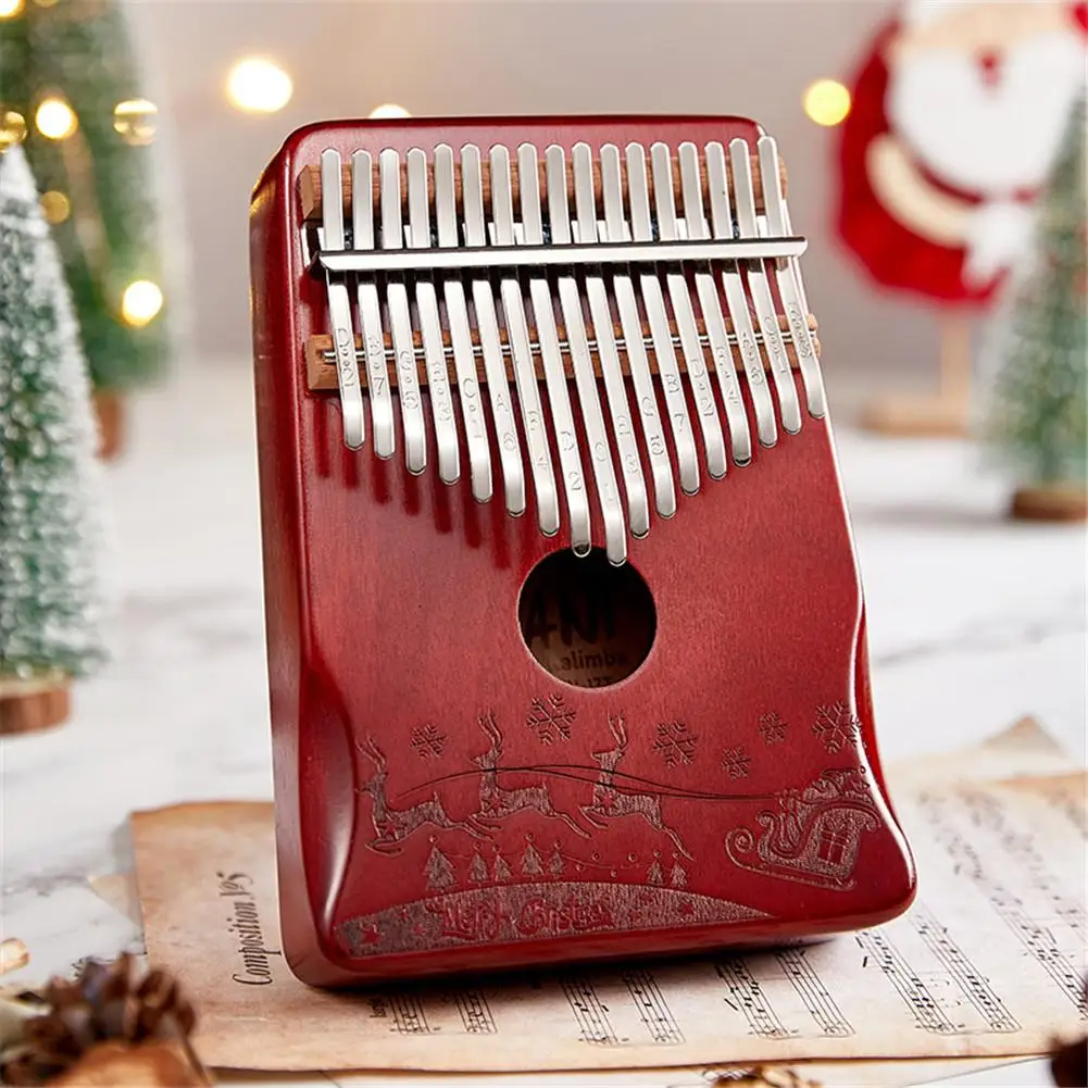 

17-tone Kalimba Mahogany Core Christmas Thumb Piano with Tuning Hammer