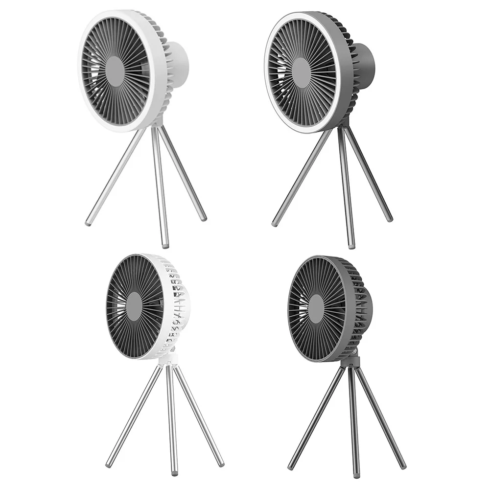 

Desk Stand Air Cooling Fan with Detachable Aluminum Alloy Tripod Outdoor Camping Ceiling Fan Timing Silent Brushless Motor