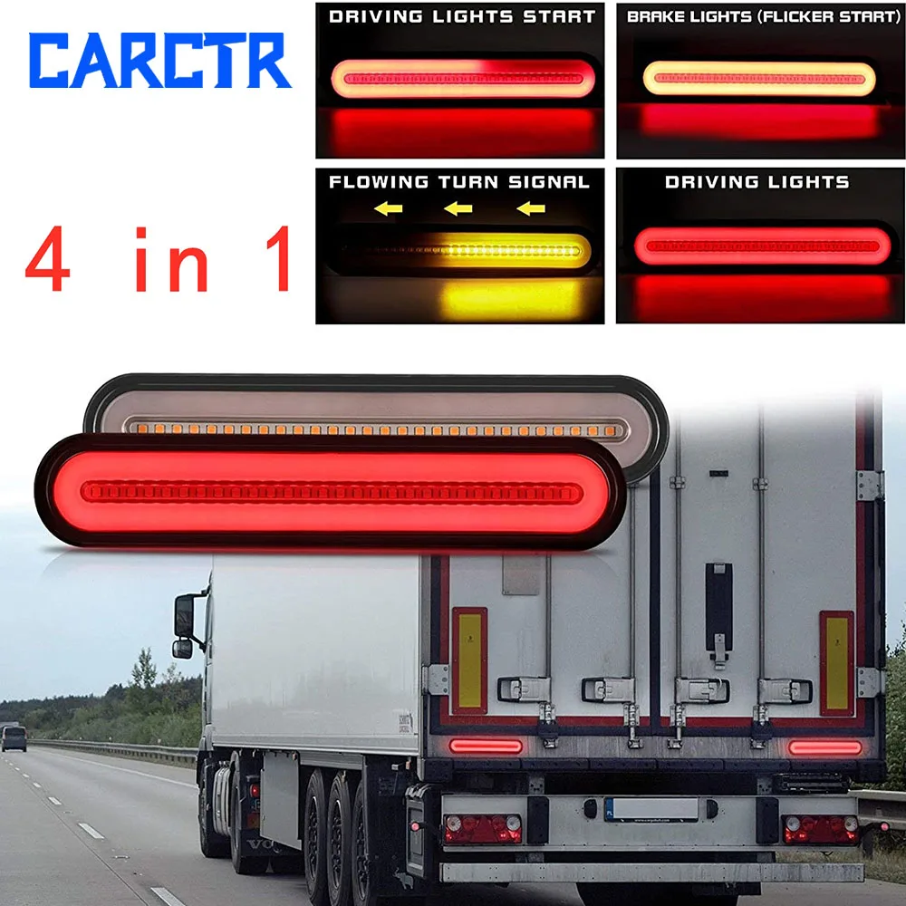 

Задний фонарь CARCTR, 2 шт., 4 в 1, 12 В, 24 В, 100 светодиодов