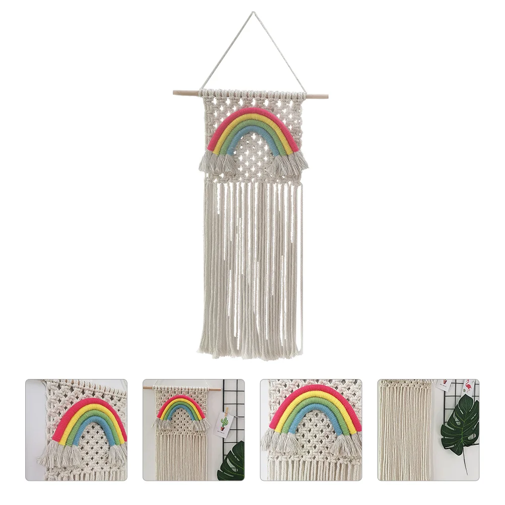 

1Pc Rainbow Wall Decor Safe Nice Fine Chic Tapestry Photo Prop Decor Macrame Rainbow