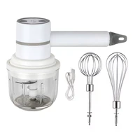 wireless handheld egg beater whisk garlic chopper grinder crusher milk frother usb rechargeable 3 speeds kitchen food processor