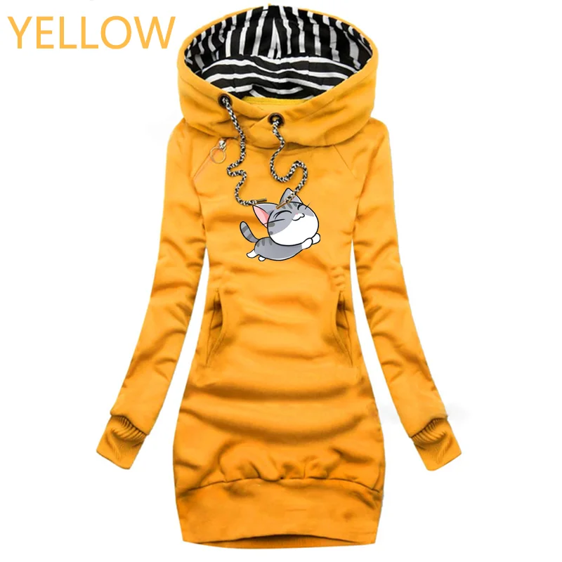 

2022 Trending Loose Hoodies Dress for Women Spring Cute Printed Hooded Sweatshirt Long Sleeve Casual Pullover Hoodies S-3XL