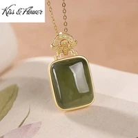 kissflower nk293 fine jewelry wholesale fashion woman girl bride mother birthday wedding gift vintage square 24kt gold necklace