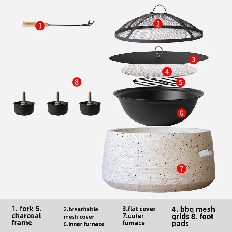 Садовый чайный барбекю бытовой уличный внутренний обогрев угольный мангал