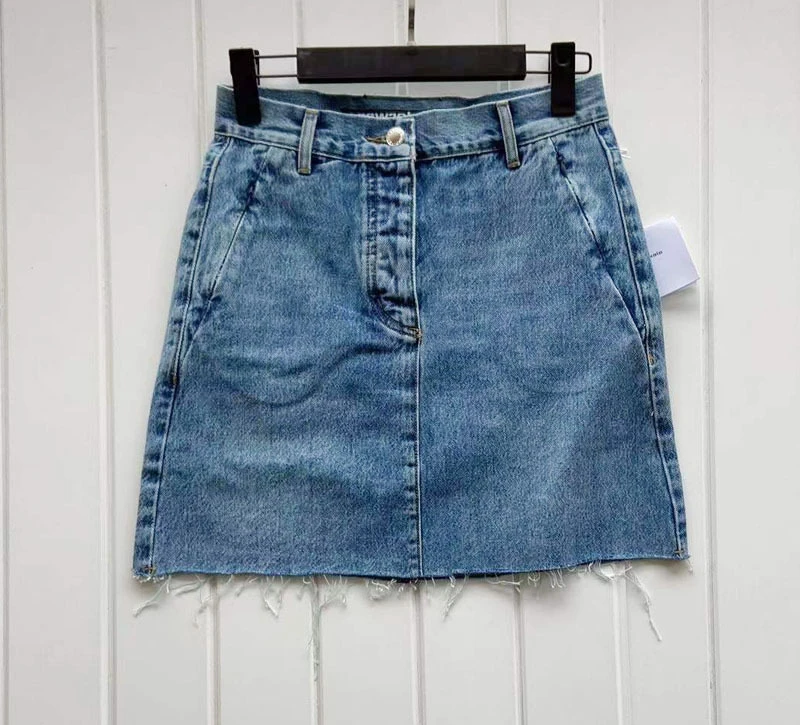 22 Spring and Summer Main Push High Waist Invisible Zipper Woolen Denim Skirt Super Versatile Women Short Skirt Mini Skirt