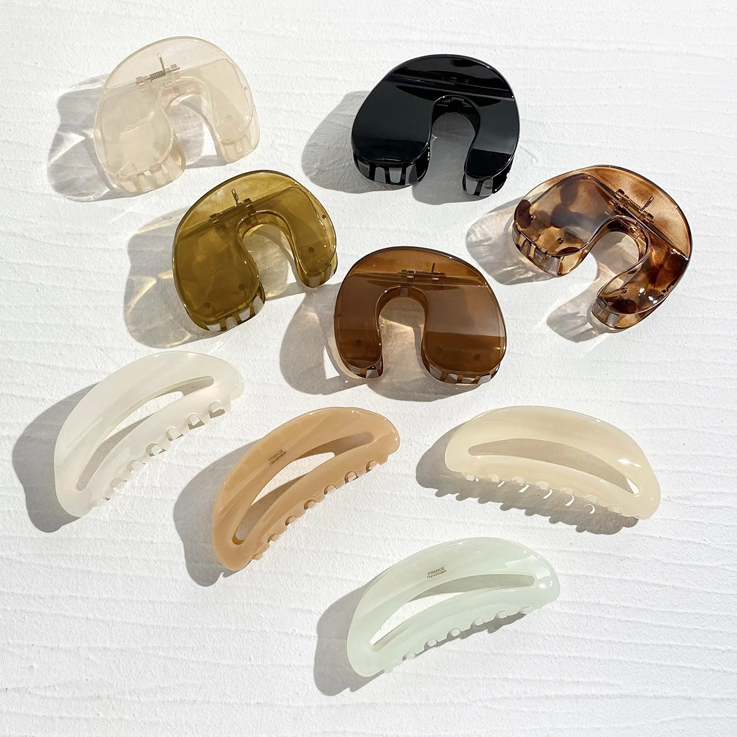 

Прозрачная однотонная акриловая арочная большая Заколка-краб для волос для женщин Геометрическая Заколка-краб из ацетата заколки для воло...