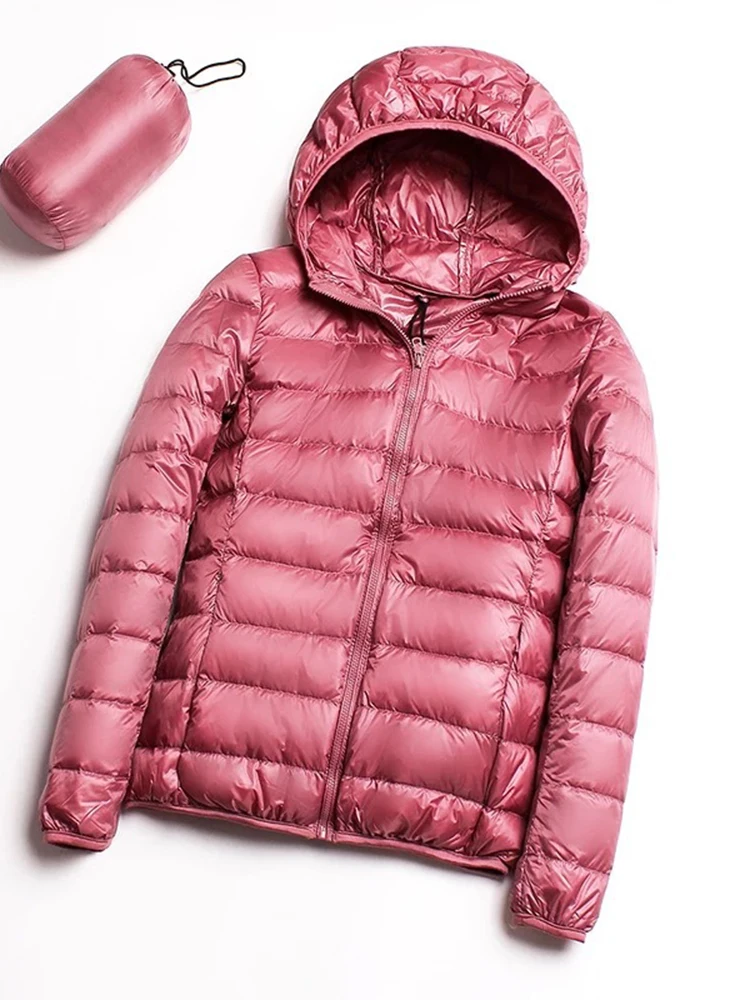 2022 Plus Size  CasualAutumn And Winter New Light  Down Jacket Women'S Hooded Korean Short Women'S White Duck Down Coat