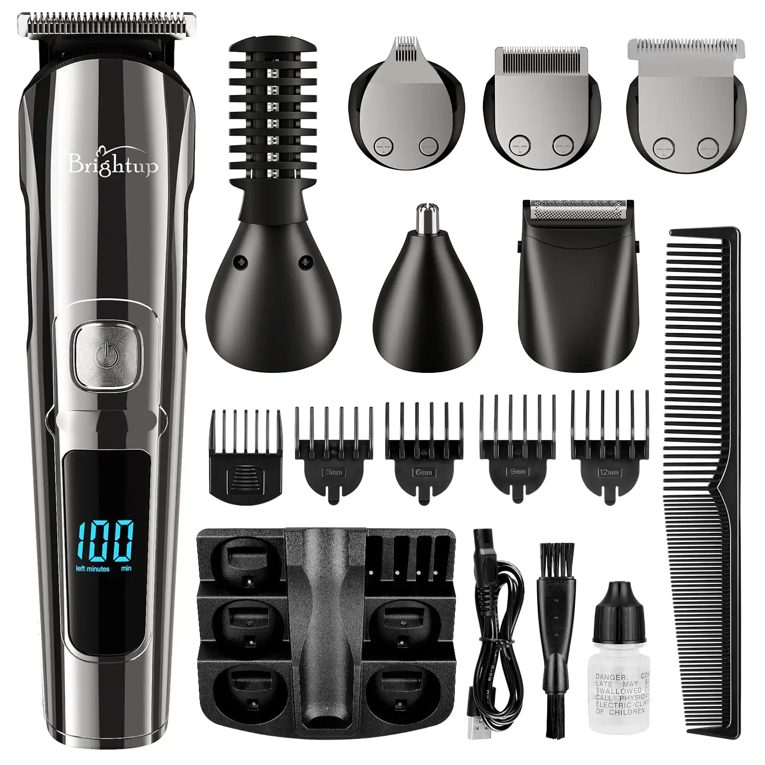 

Beard Trimmer for Men, Cordless Hair Clippers Hair Trimmer, IPX7 Waterproof Mustache Body Nose Ear Facial Cutting Shaver, All i
