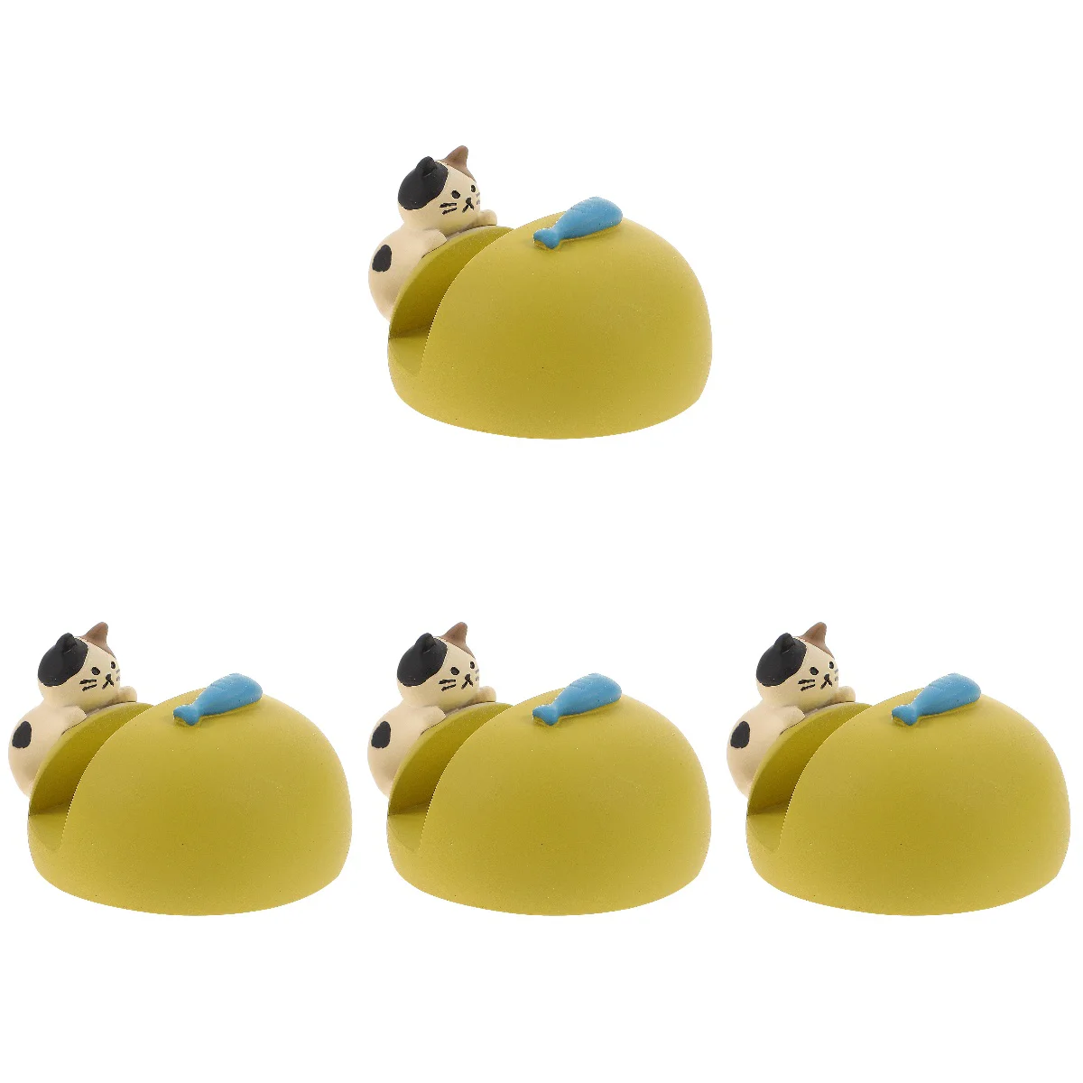 

4pcs Cartoon Cat Statue Rack Resin Stand Tabletop Holder Desktop Ornament