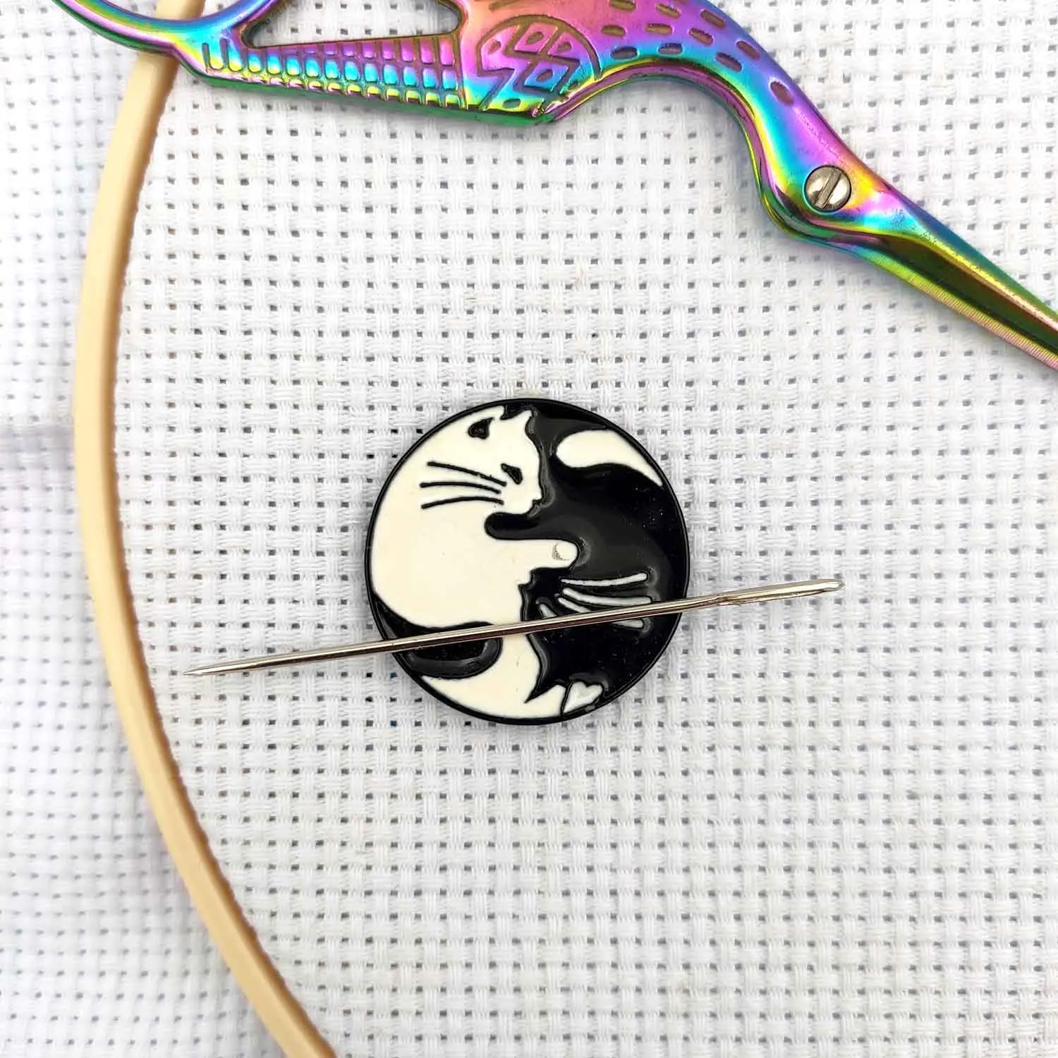 Иглодержатель для вышивания кошки, магнитный держатель для вышивания Инь-Янь, аксессуары для вышивания