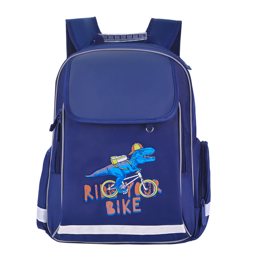 Детский водонепроницаемый ортопедический рюкзак, роскошный брендовый школьный ранец с принтом динозавра, безопасный для ночных детей