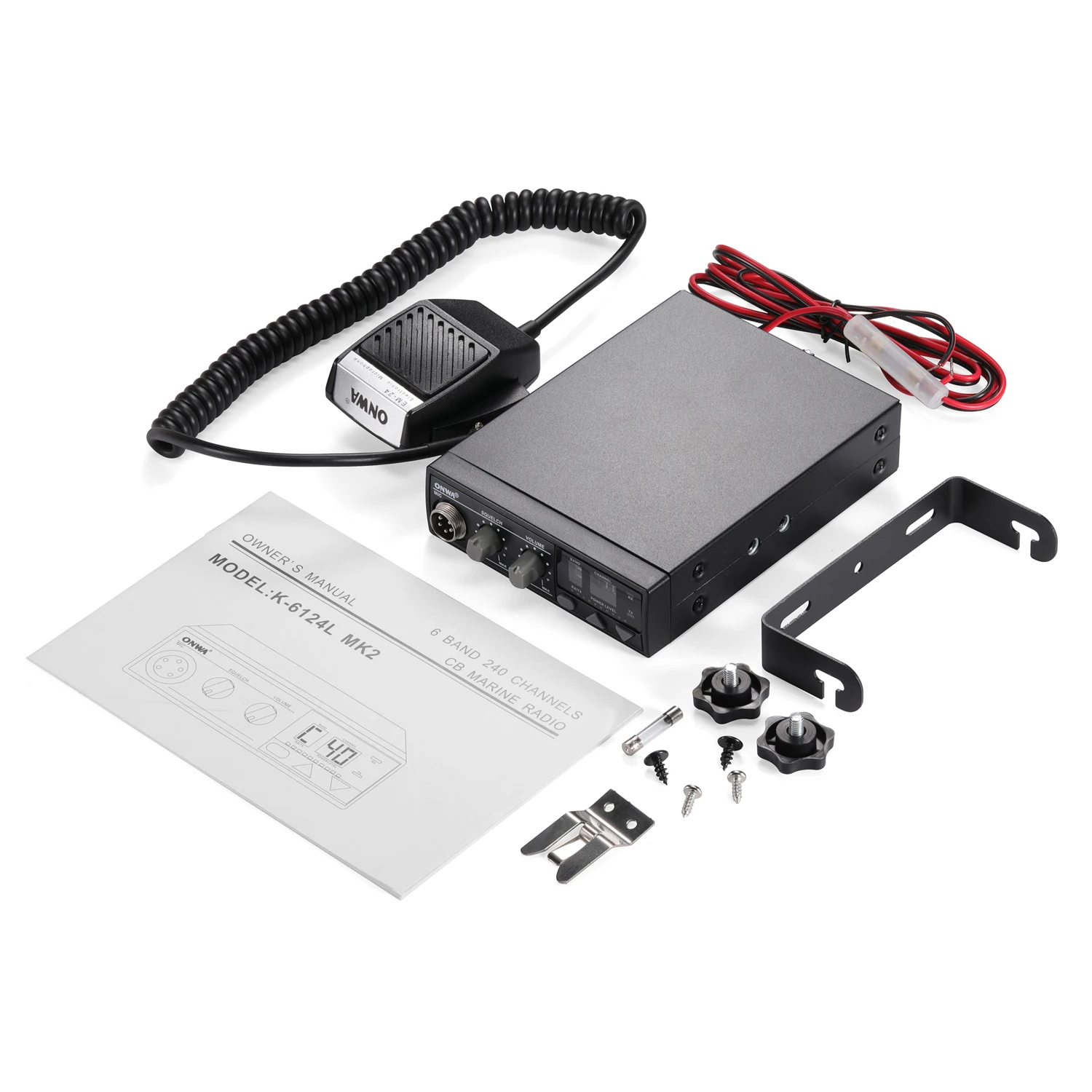 

ONWA K-6124L MK2 12-16VDC 6 полос 240 каналов 27 МГц CB радио для морской