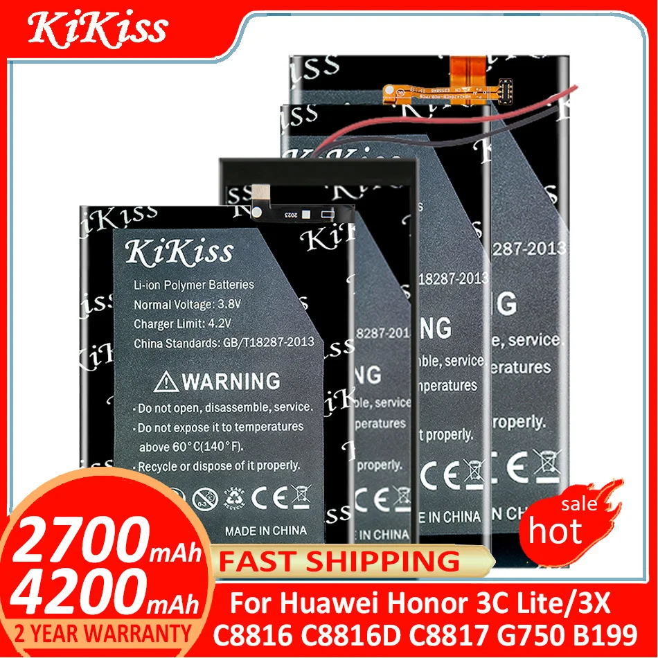 Аккумулятор KiKiss для Huawei Honor 3C Lite/3CLite/3X C8816 C8816D C8817 Ascend G521 G615 G620 G750 B199