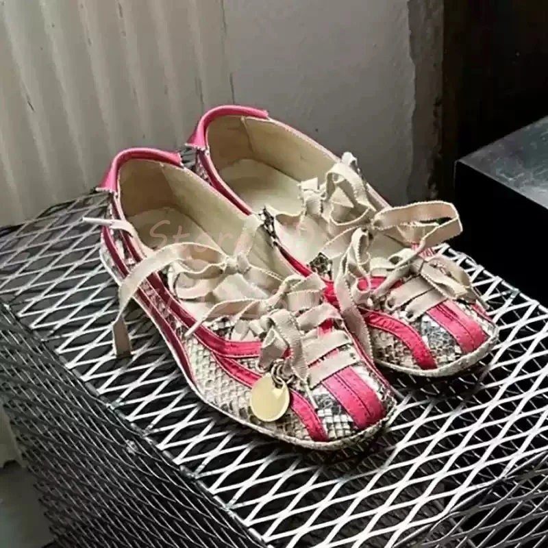 Женские балетки в стиле ретро с бантом-бабочкой Туфли Мэри Джейн пэчворк круглым